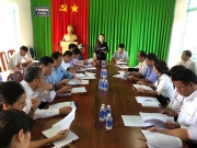 Lãnh đạo huyện Hớn Quản làm việc với Đảng ủy xã Tân Hưng